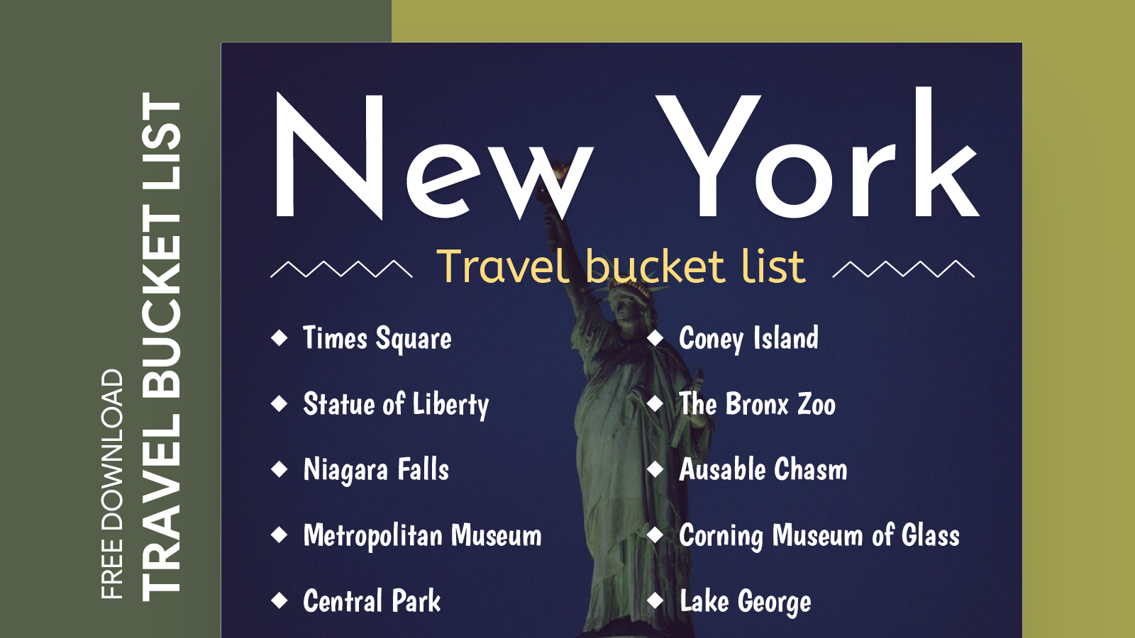 New York Travel Bucket List Free Google Docs Template gdoc.io