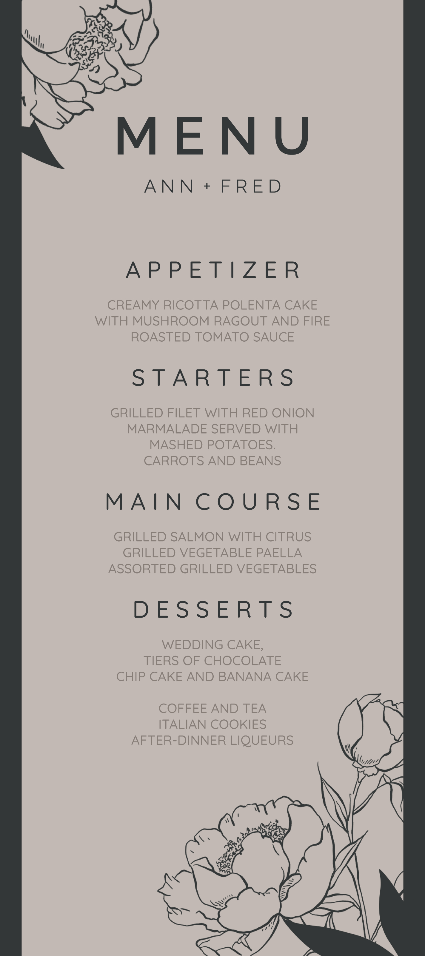 banquet menu design