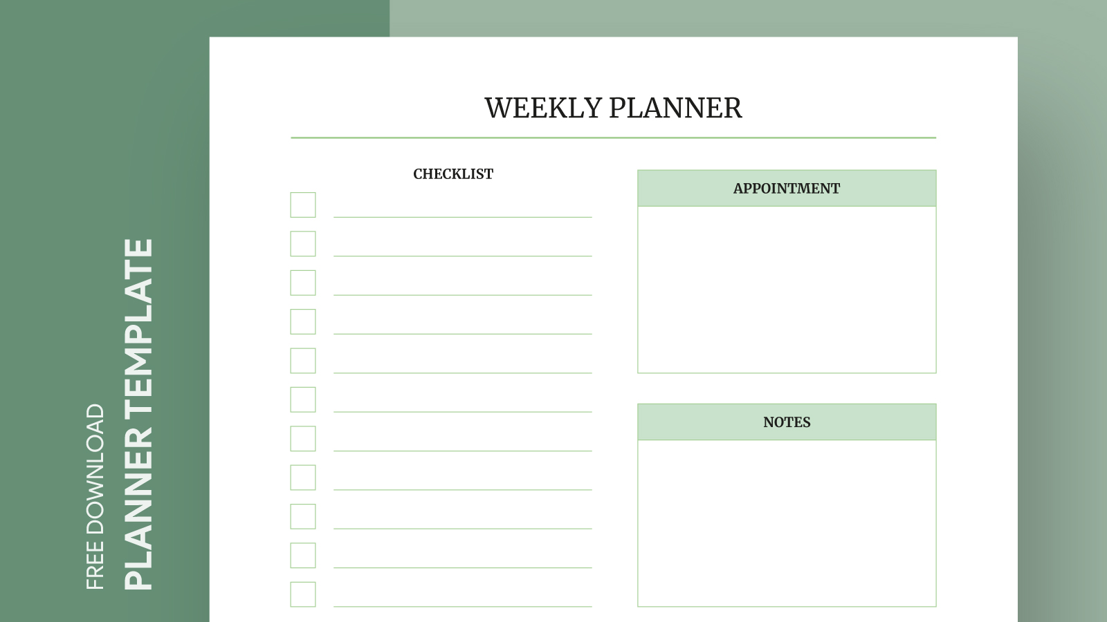 Google Docs Weekly Planner Template