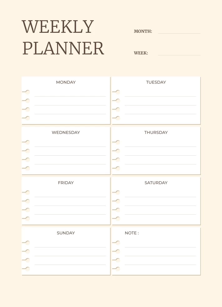 Easy Monthly Meal Plan Template for Google Docs