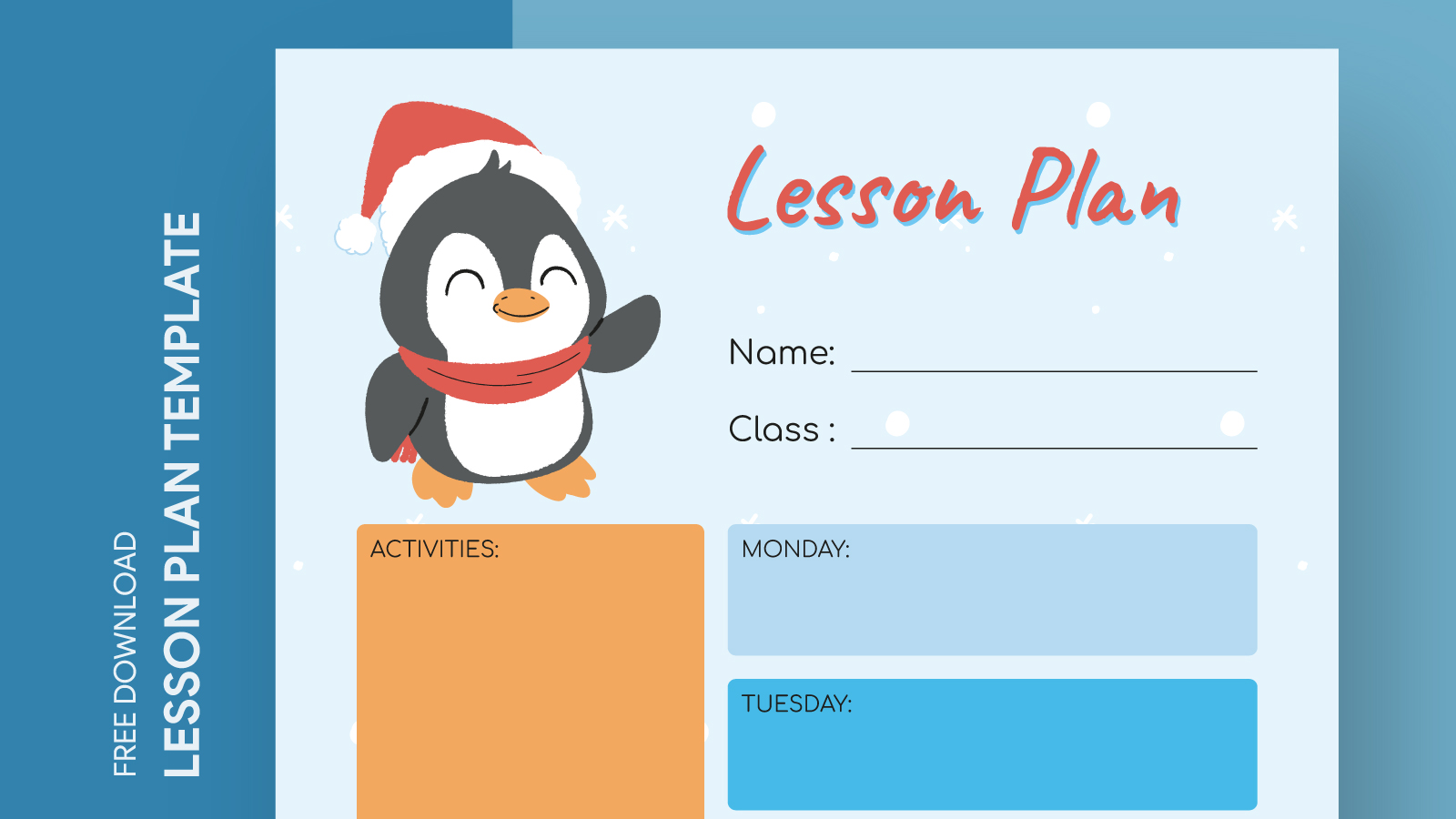 Winter Preschool Lesson Plan Free Google Docs Template 