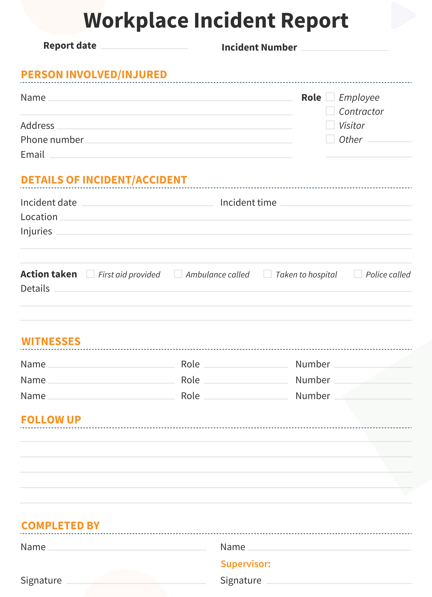 First Accident Report