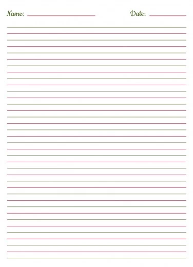 Printable Lined Paper PDF - Academy Worksheets