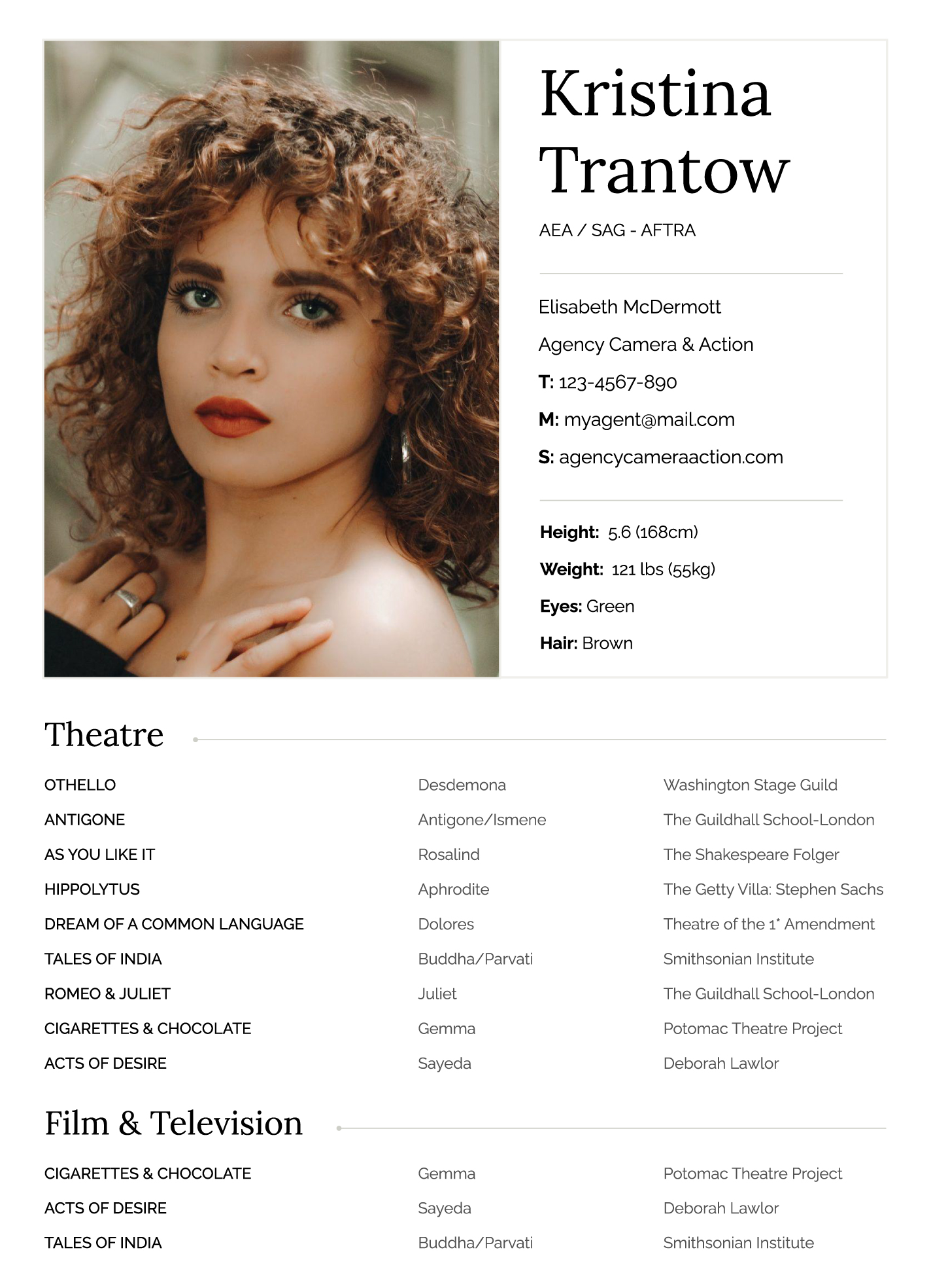 Musical Theatre Resume Template Free FREE Printables
