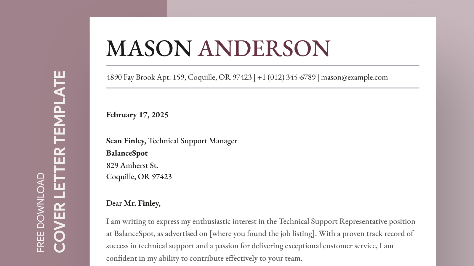 Basic cover letter template latex free infoupdate