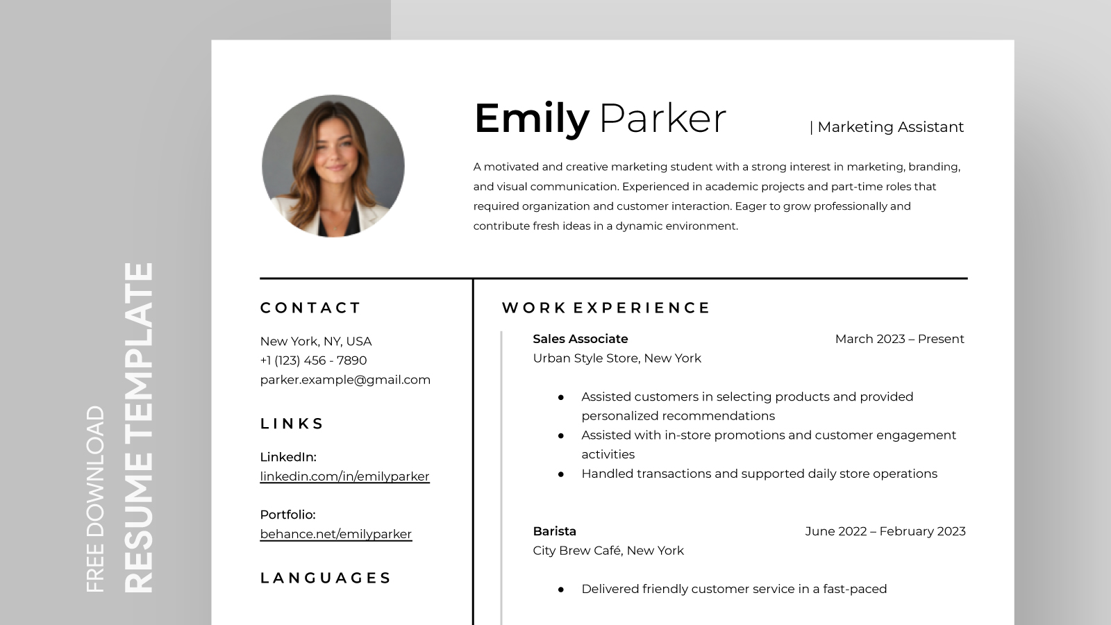 Beginner Resume Free Google Docs Template - gdoc.io