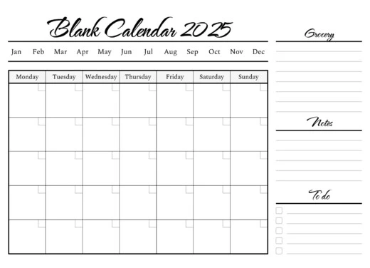 January 2025 Calendar Editable Google Docs