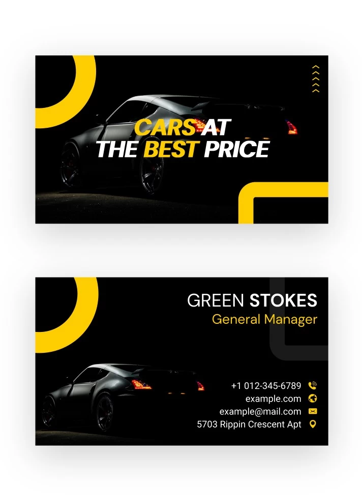 Car Dealer Business Cards Texture