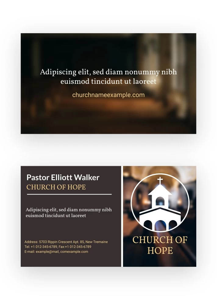 Christian Church Business Card Free Google Docs Template - gdoc.io