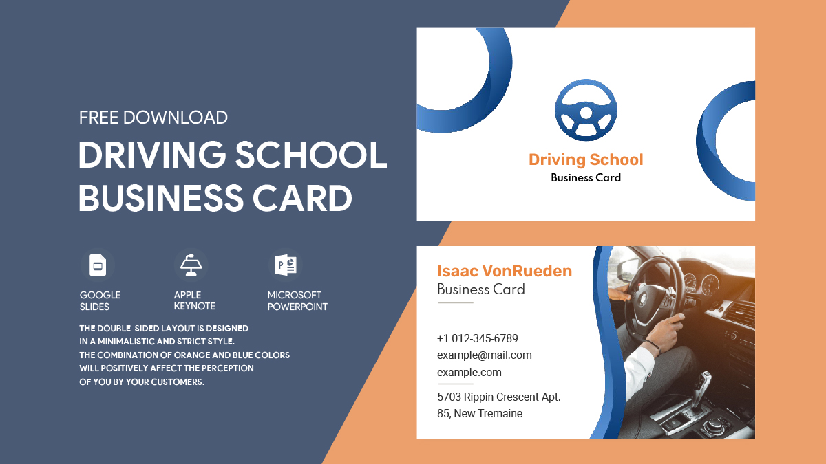 Driving School Business Card Free Google Docs Template Gdoc io