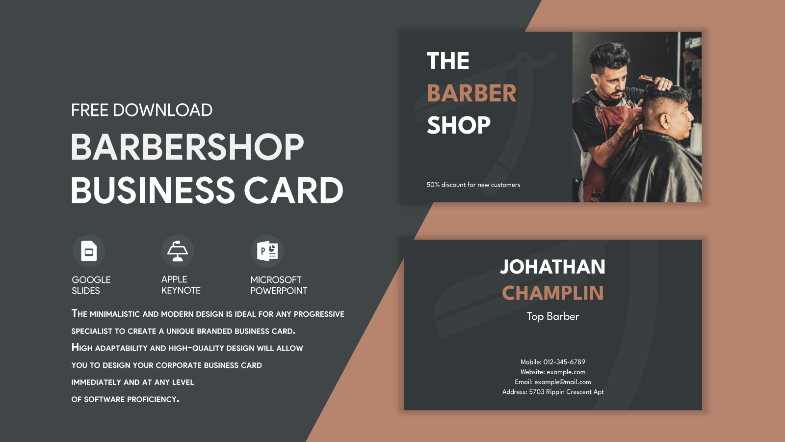 barber business card template