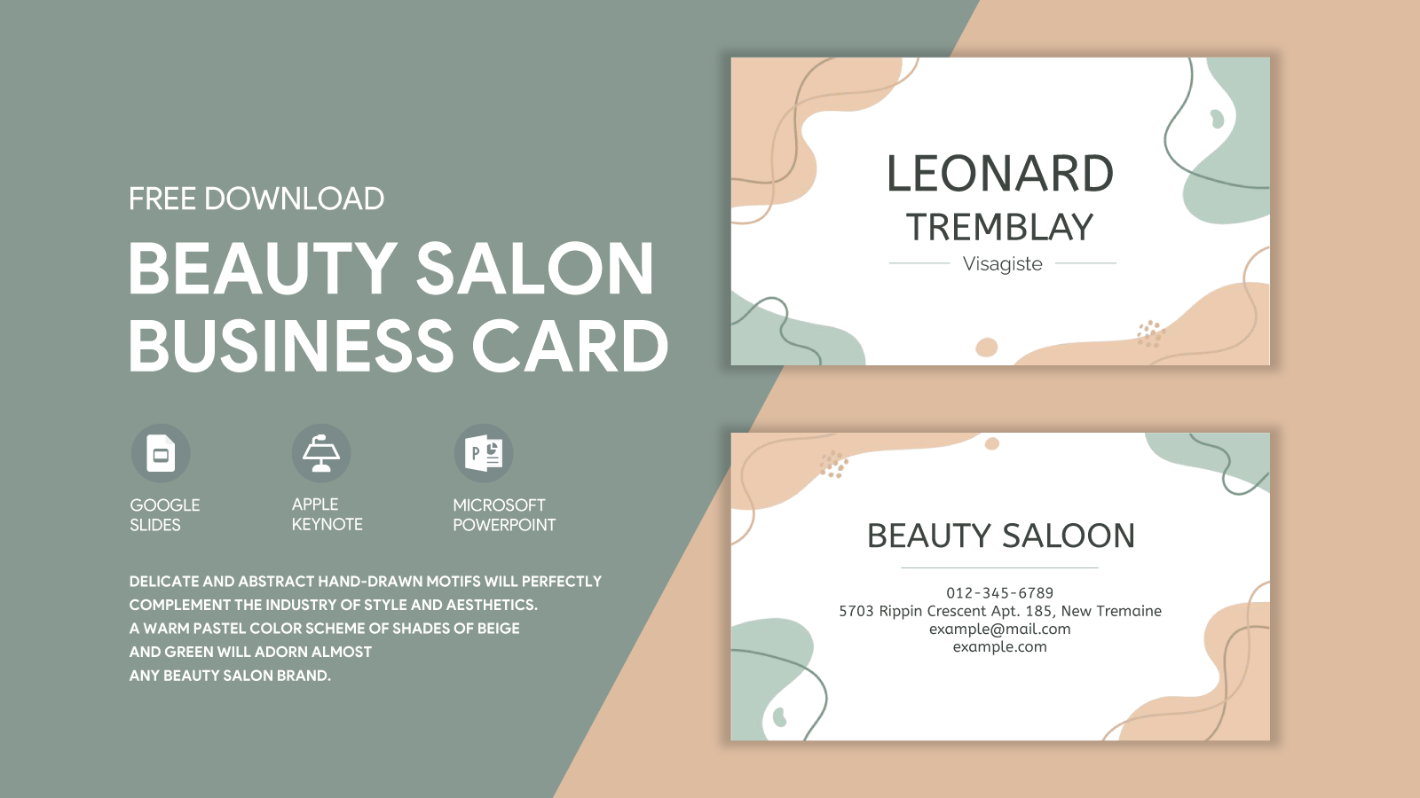 Beauty Salon Business Cards Templates Free   Business Card Twitter 1600 900 1artboards Beauty Salon №2 