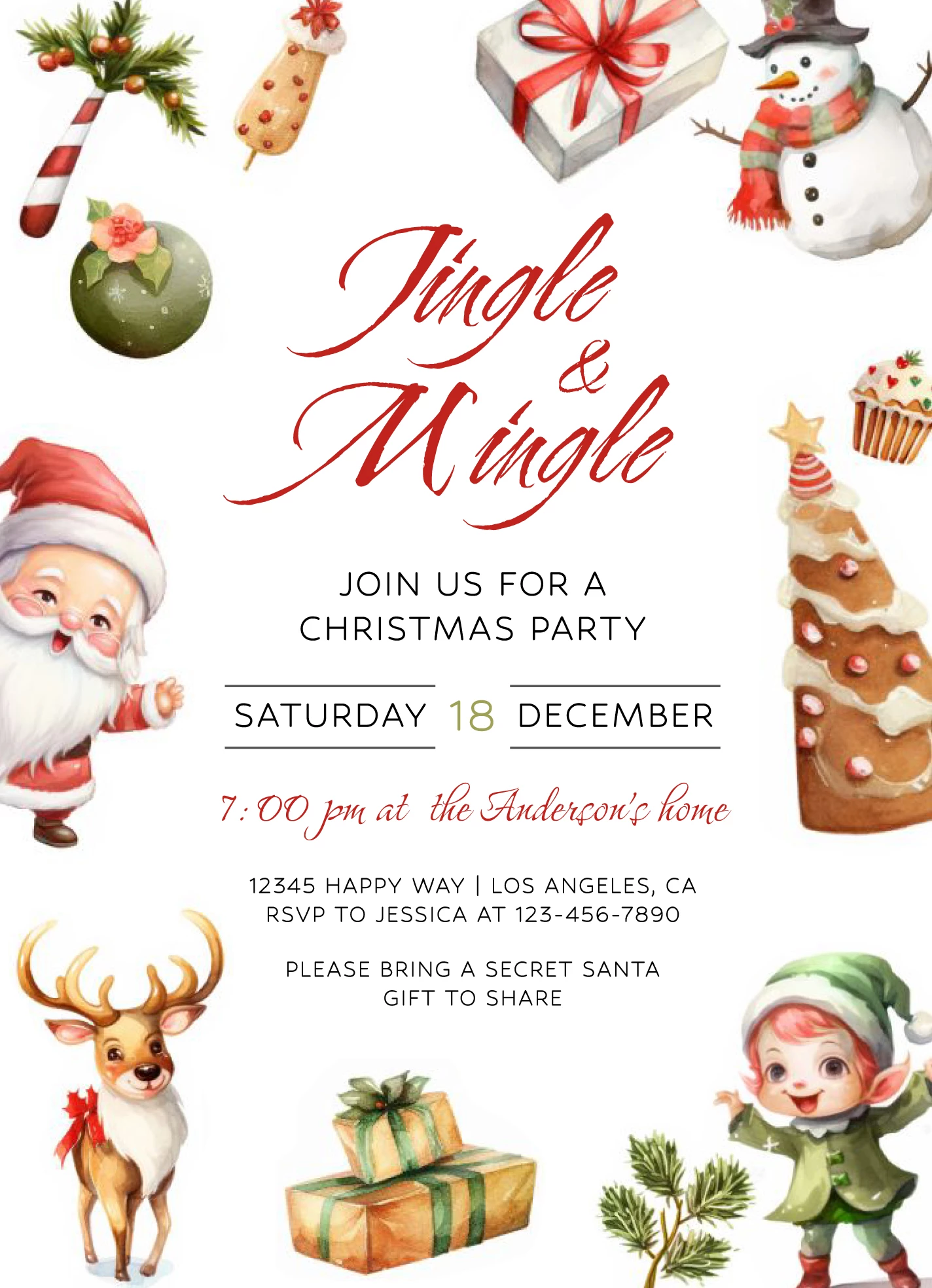 Christmas Invitation Free Google Docs Template - gdoc.io, image size:1424x1968
