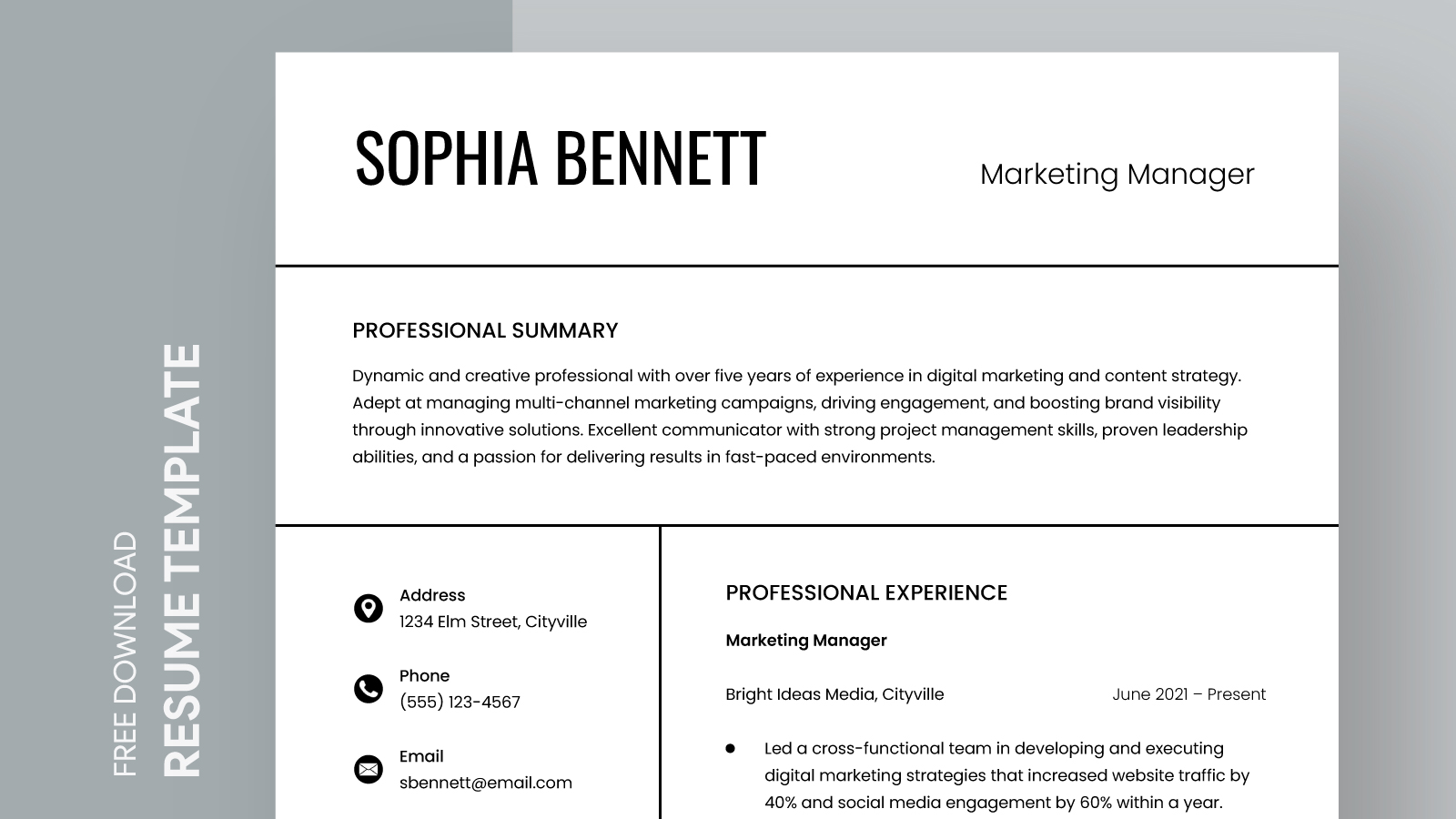 Clean Modern Resume Free Google Docs Template - gdoc.io