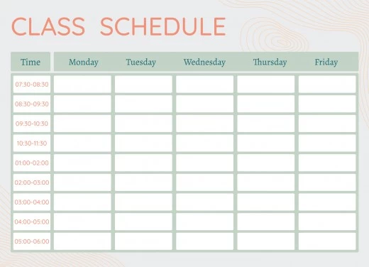 school schedule template