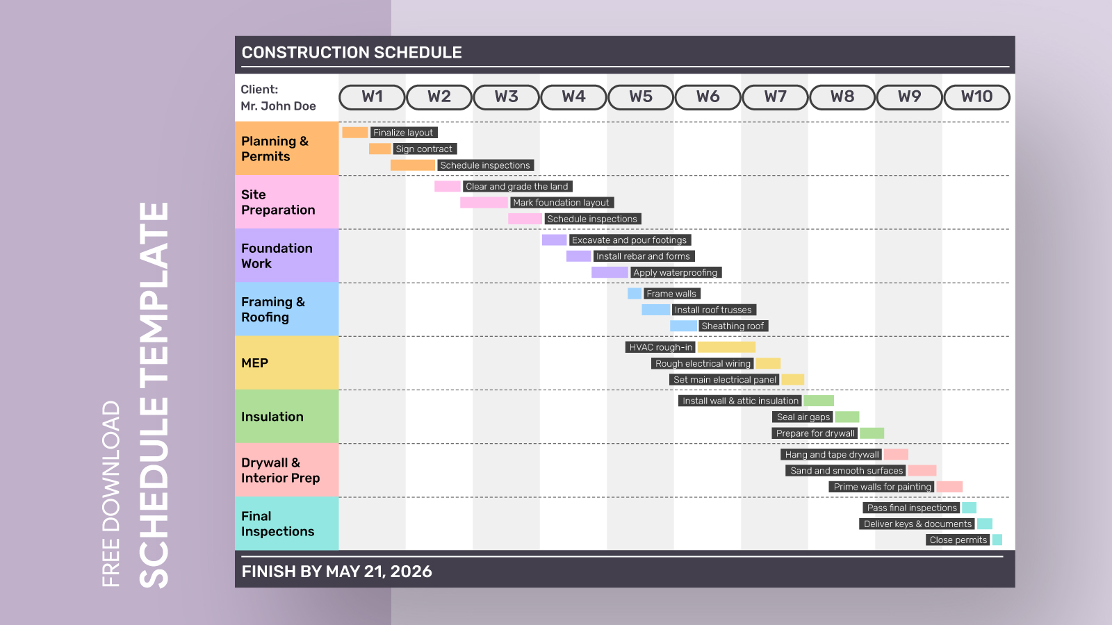 Construction Schedule Free Google Docs Template - gdoc.io