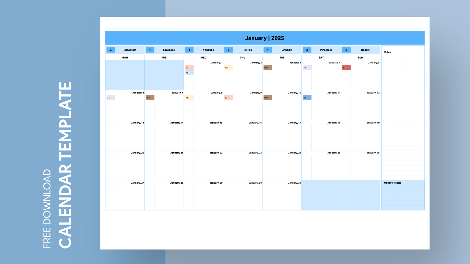Content Calendar Free Google Docs Template - gdoc.io