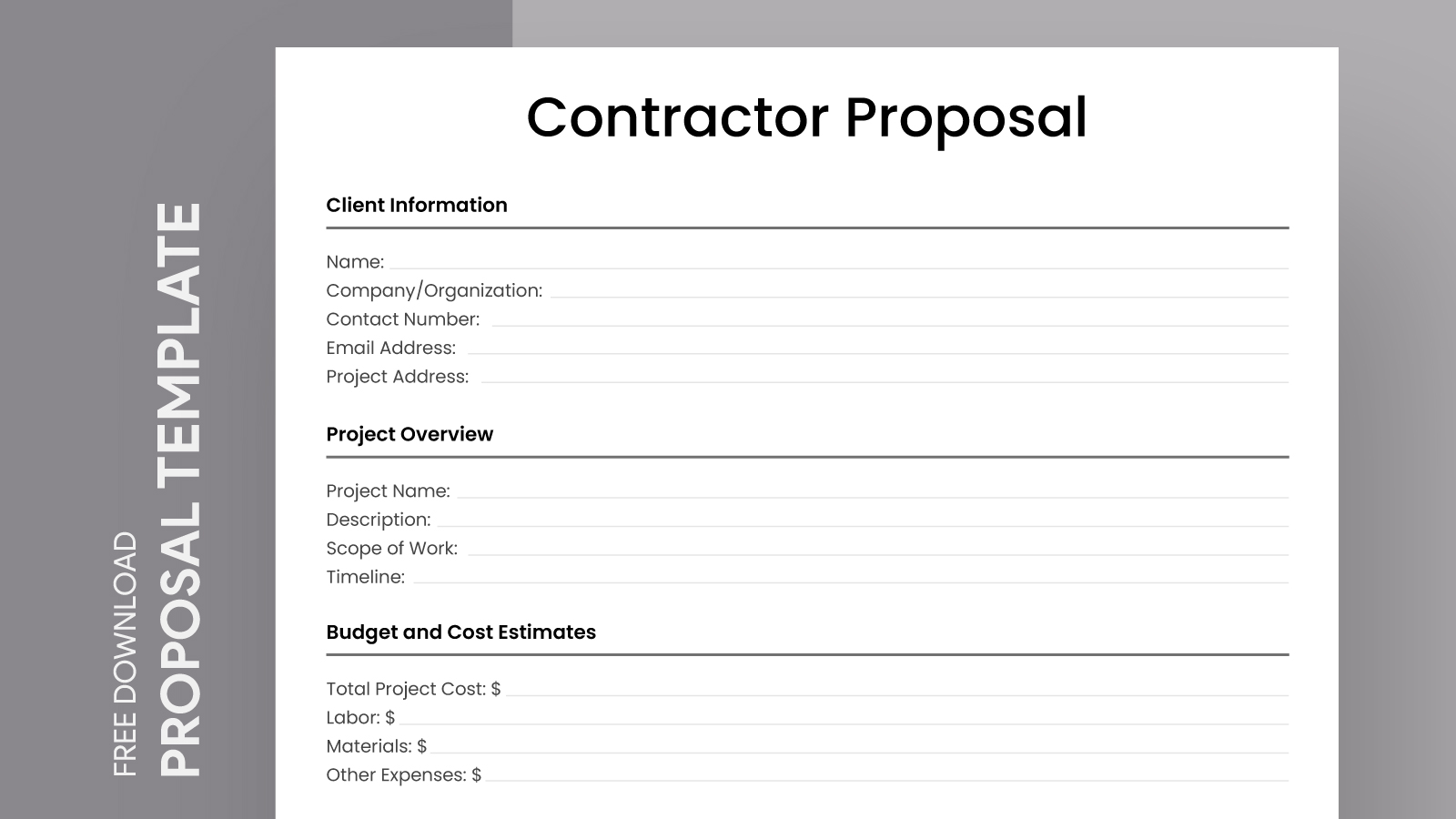 Contractor Proposal Free Google Docs Template gdoc io Contractor Proposal Free Google Docs Template gdoc io