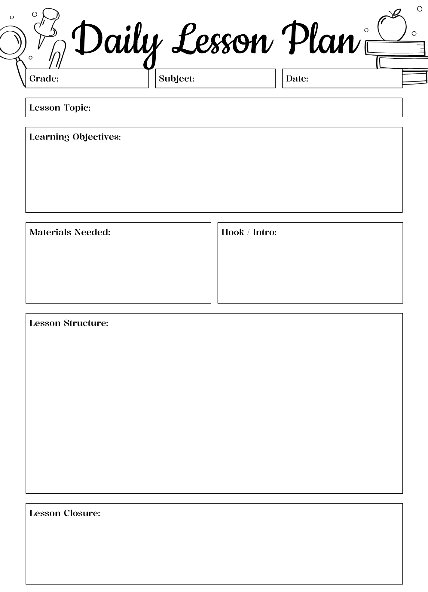 Lesson Plan Template Google Docs Presentation Infoupdate