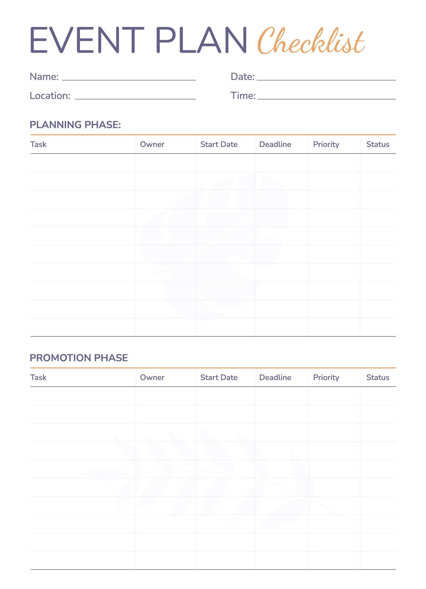 Event Planning Checklist Pdf Event Planning Checklist Templates