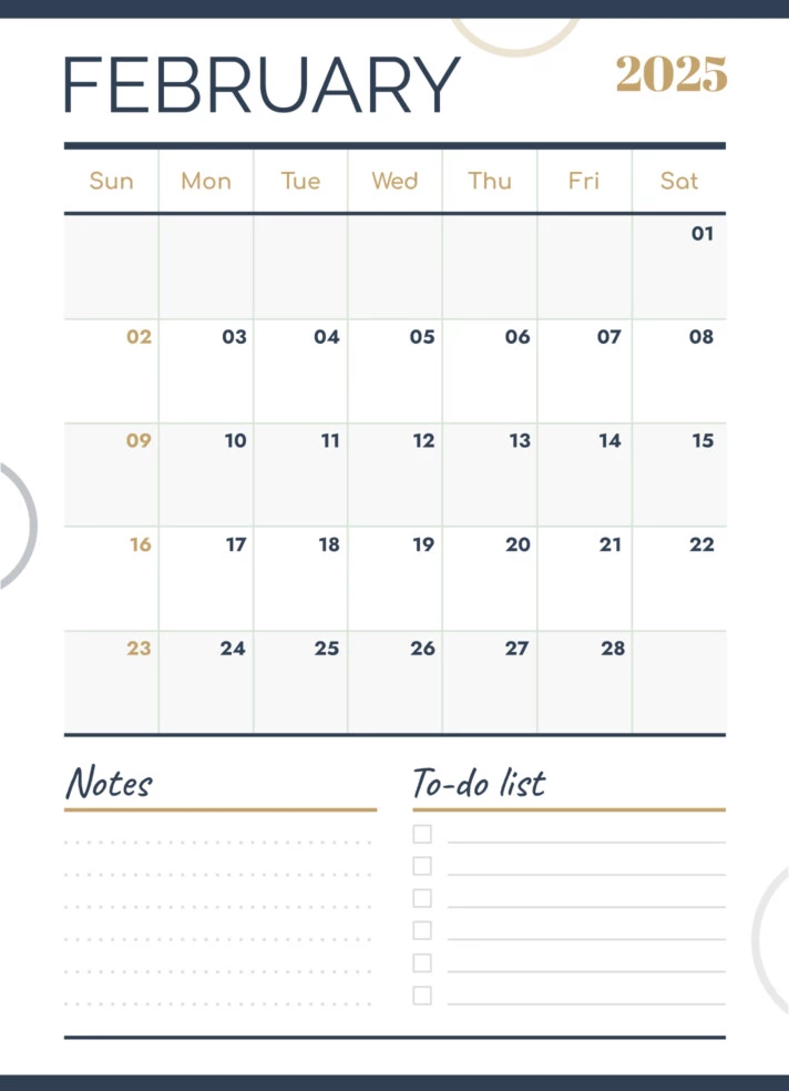 2025 February Calendar Template Google Sheets Free