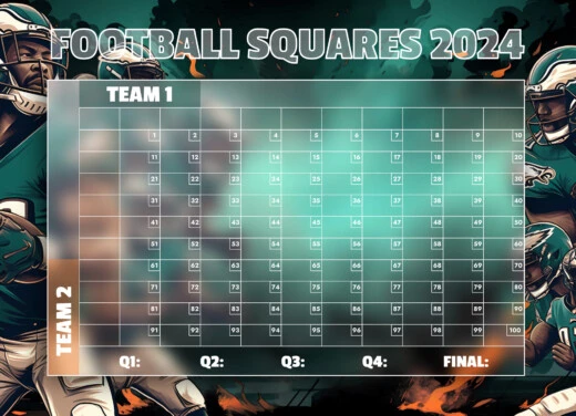 NFL Football Squares Free Google Docs Template 