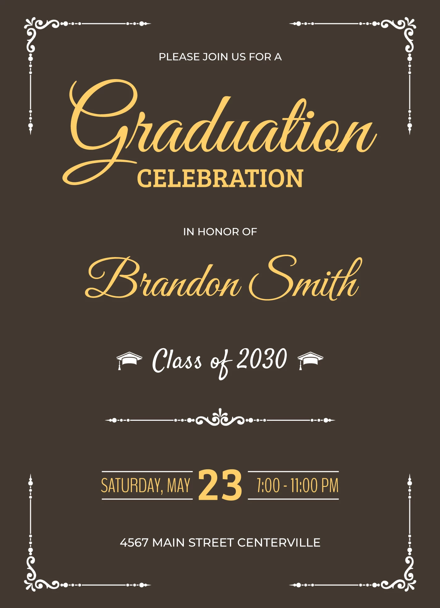 Free Graduation School Announcement Google Docs Templates - gdoc.io, image size:1424x1968