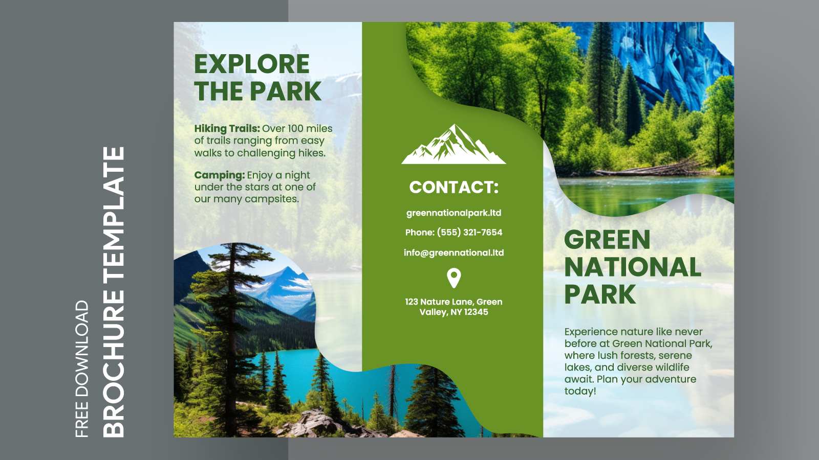 Green National Park Brochure Free Google Docs Template gdoc.io Green National Park Brochure Free Google Docs Template gdoc.io