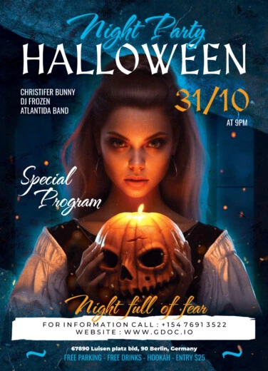 Halloween Night Party Flyer Free Google Docs Template