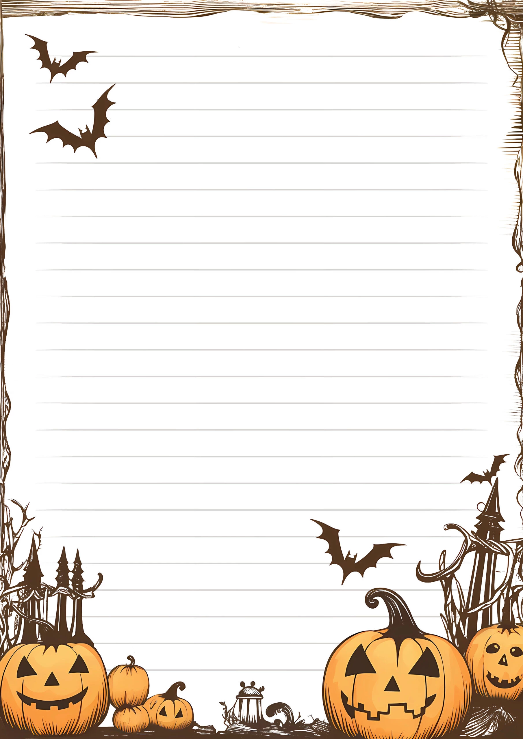 halloween writing paper free google docs template - gdoc.io