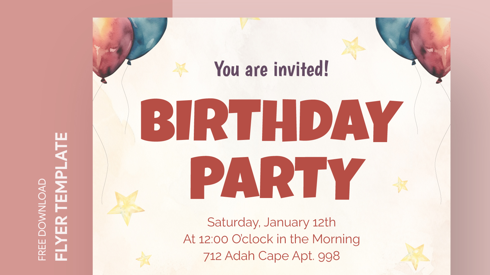 Happy Birthday Flyer Free Google Docs Template - gdoc.io