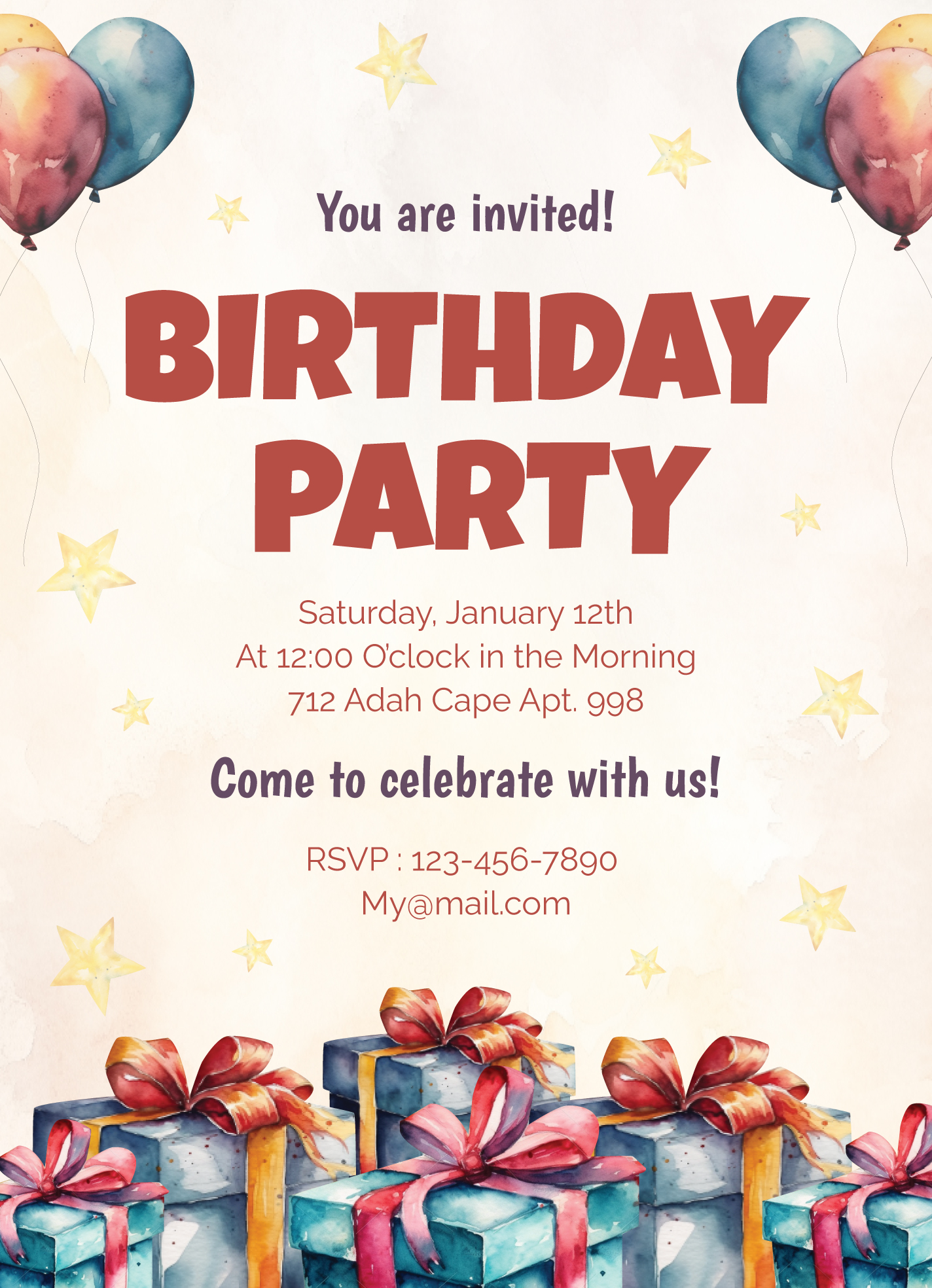 Birthday Poster Template Birthday Poster Template