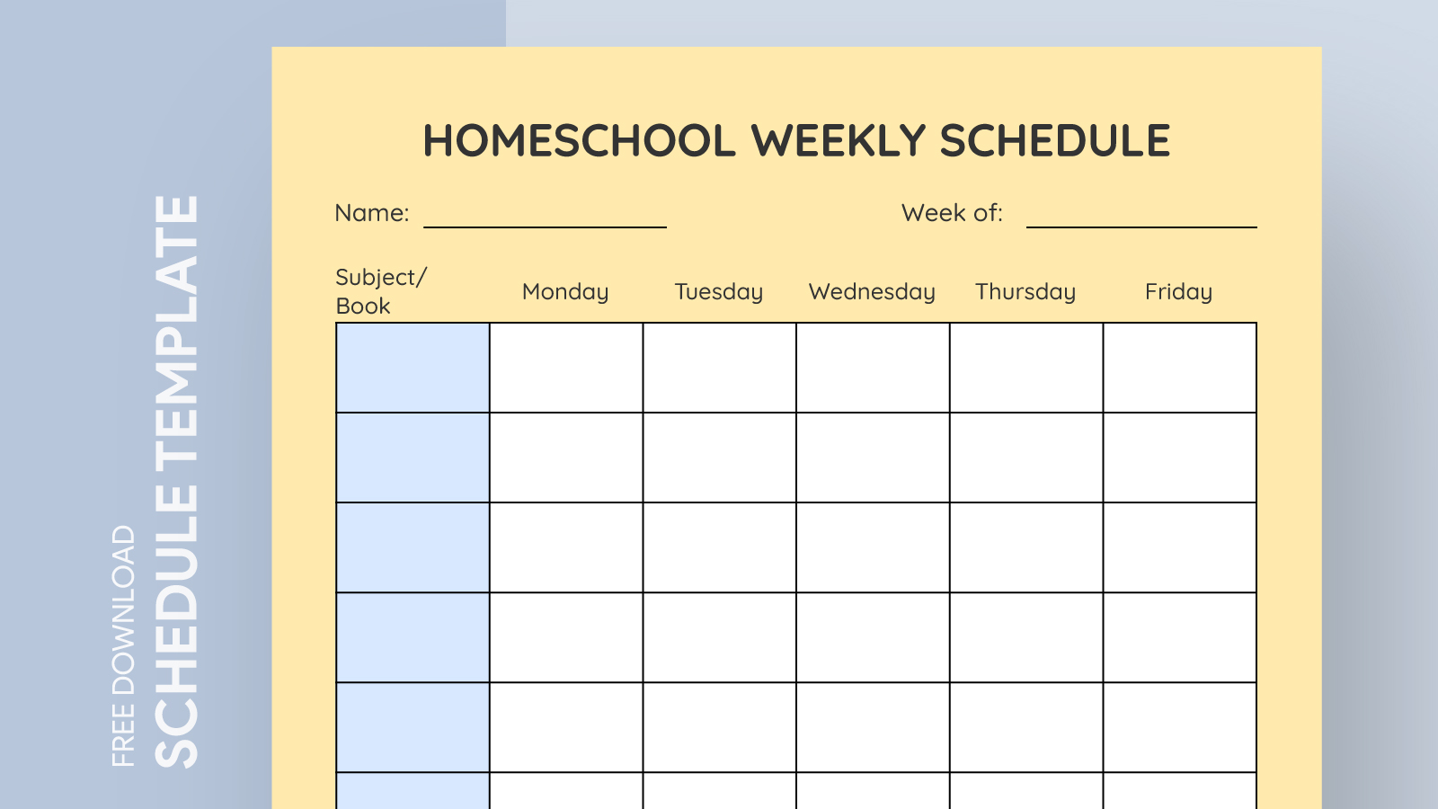 Homeschool Schedule Free Google Docs Template - gdoc.io