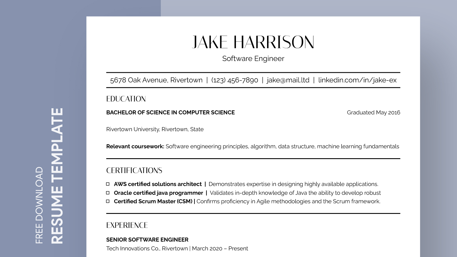 Jake 39 s Resume Free Google Docs - Jakes Resume Free Google Docs Template 1600x900