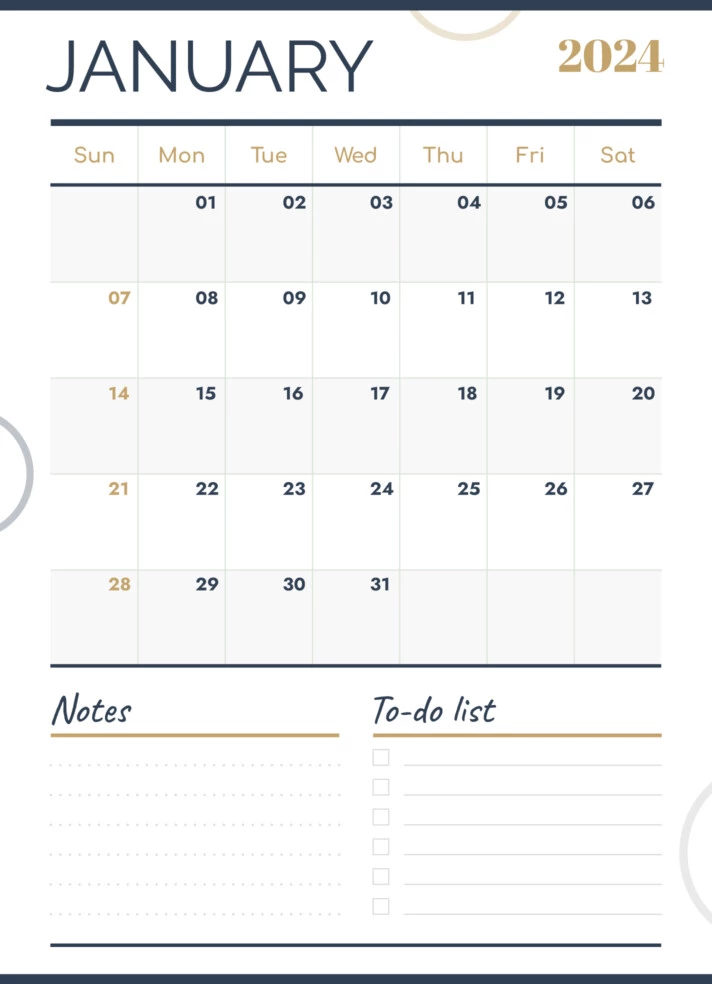 January 2024 Calendar Template Free Editable 2021 Uf 2024 Calendar