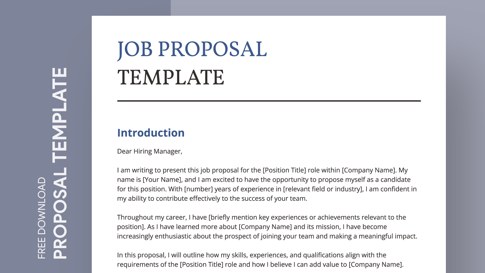 Job Proposal Free Google Docs Template Gdoc io Job Proposal Free Google Docs Template Gdoc io