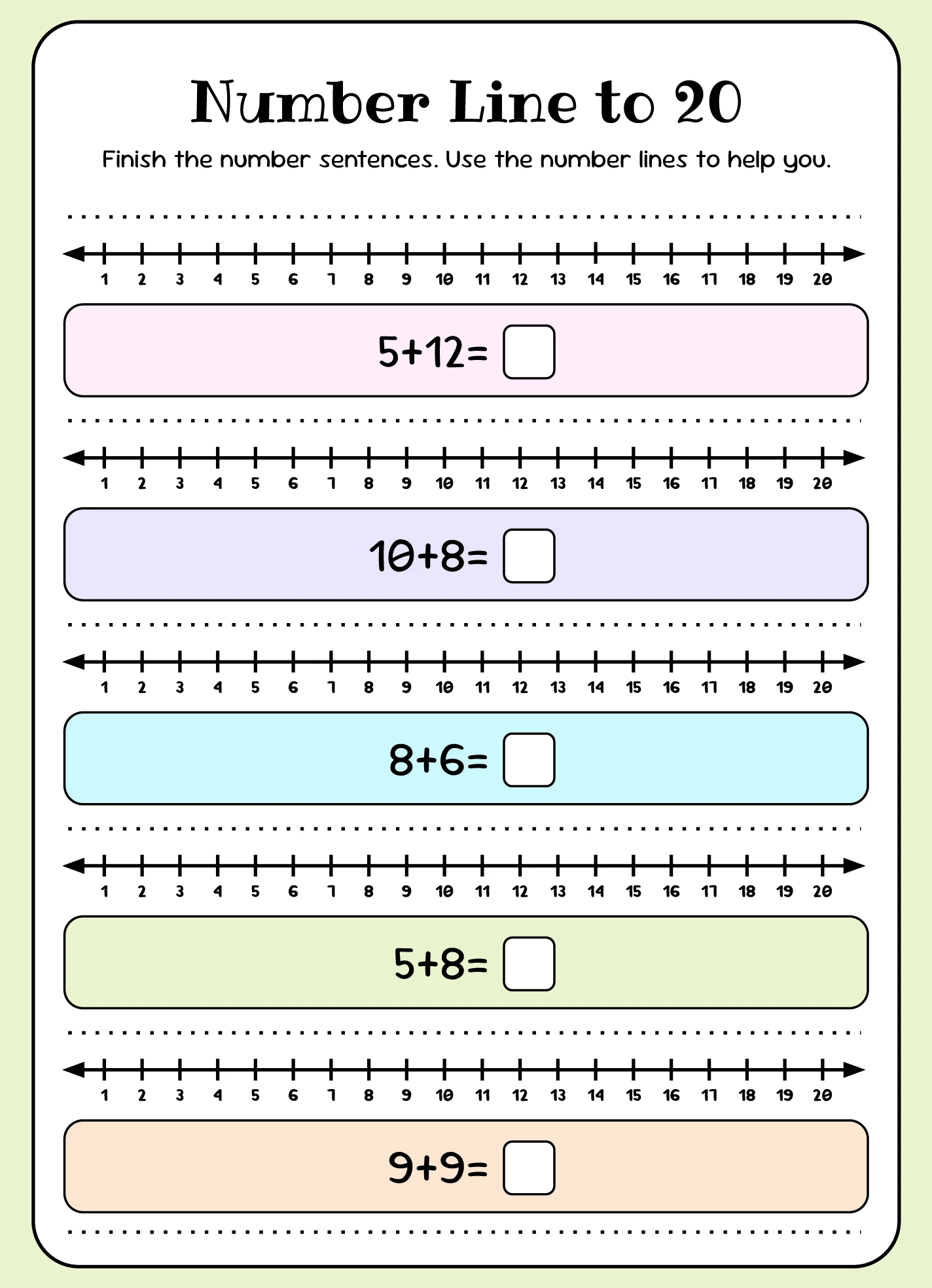 Printable Number Line To 20 Teacher Made 350x270