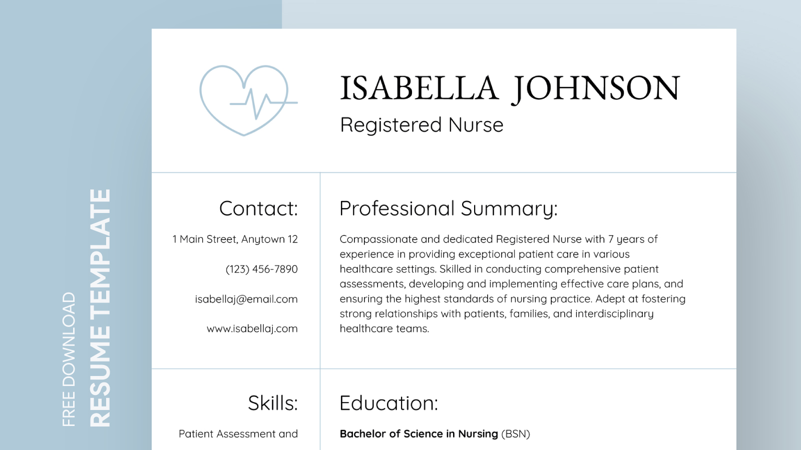 nursing resume template free google docs