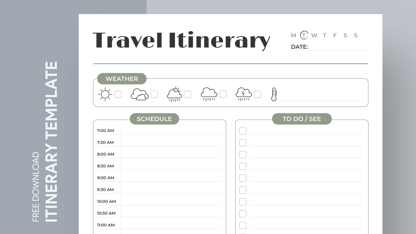 Perfect Travel Itinerary Free Google Docs Template - gdoc.io