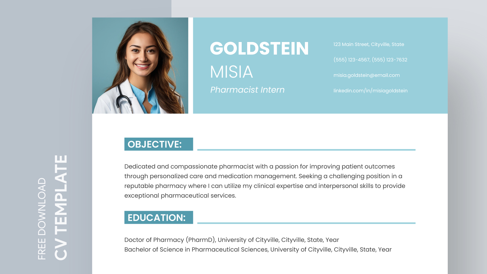 Pharmacy Curriculum Vitae Free Google Docs Template gdoc io