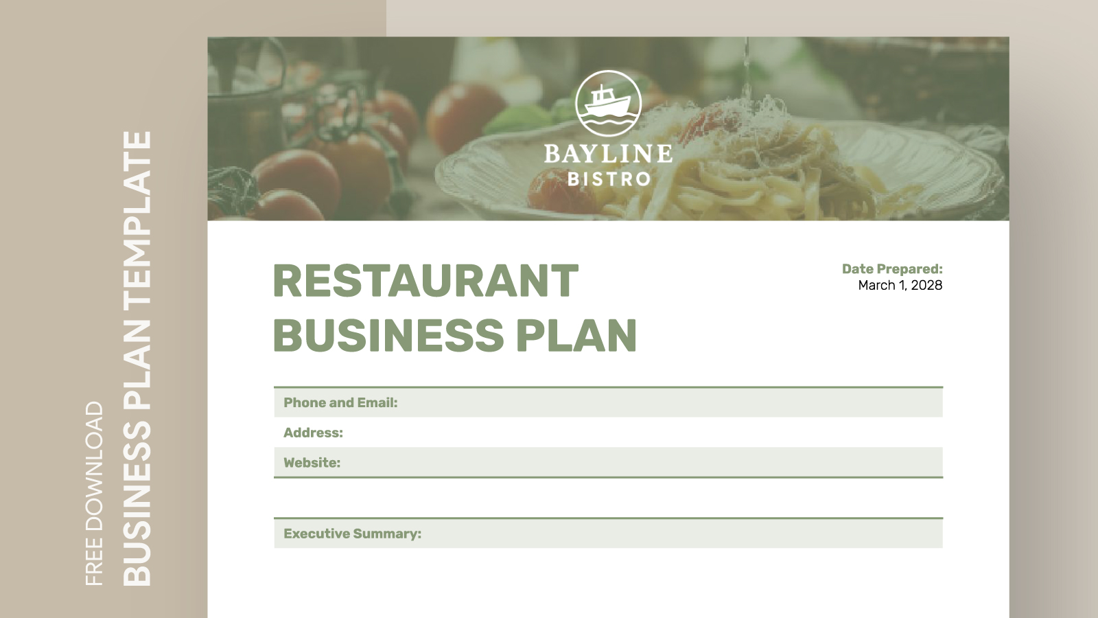 Restaurant Business Plan Free Google Docs Template - gdoc.io