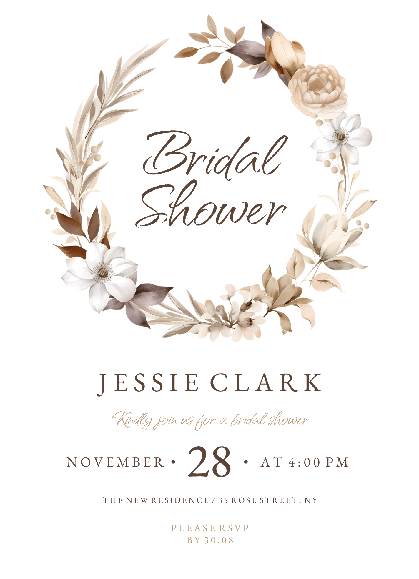 Rustic Wedding Bridal Shower Invitation Free Google Docs Template