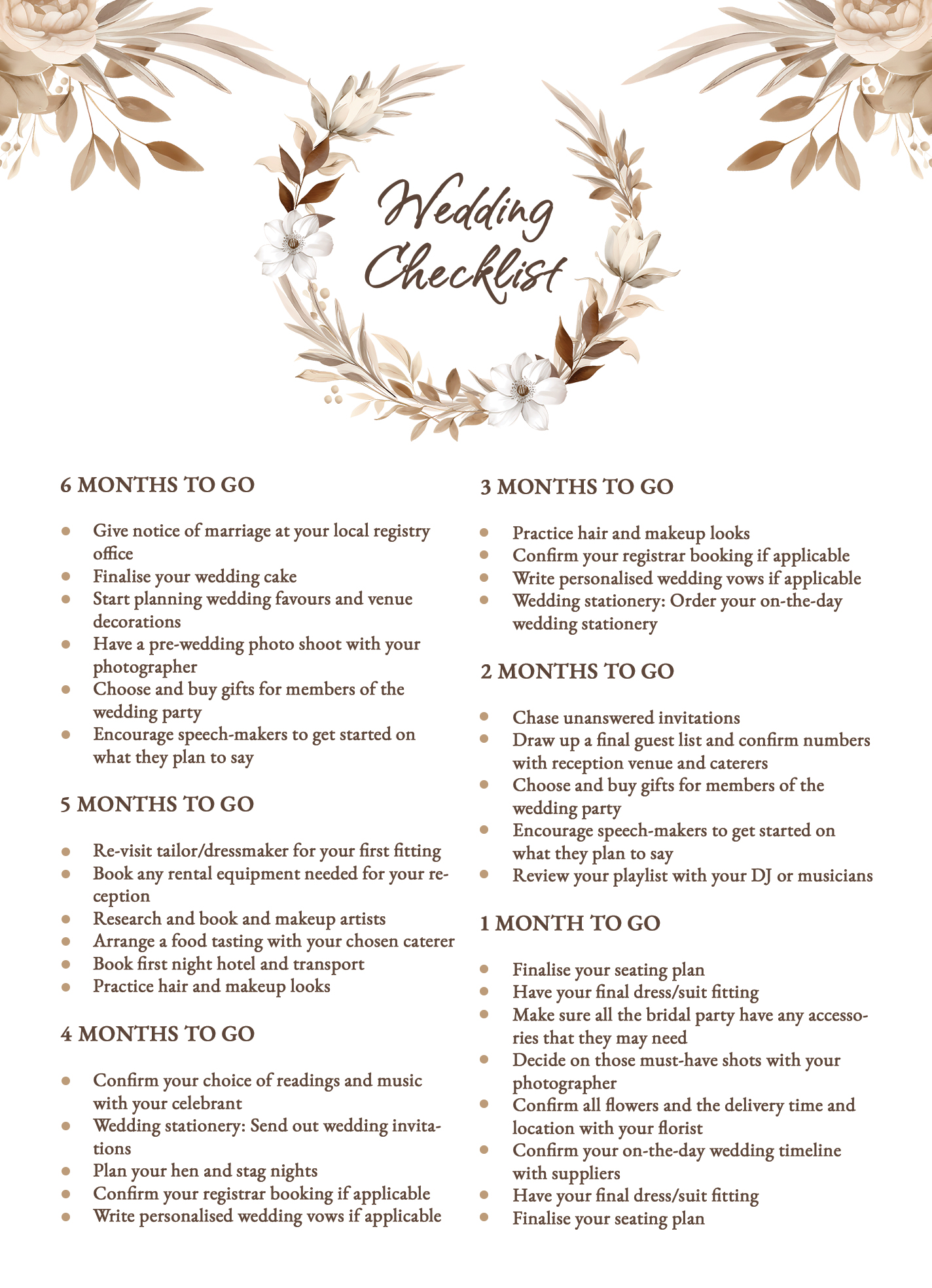 wedding checklist image