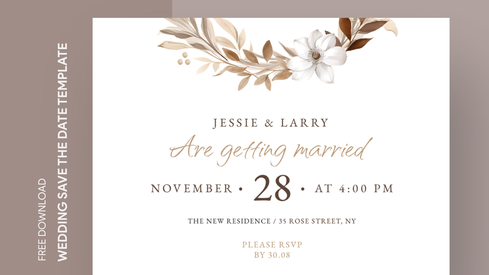 Rustic Wedding Save the Date Free Google Docs Template 