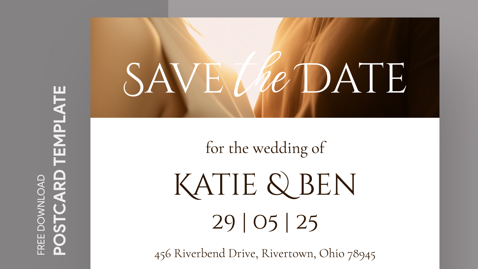 Save the Date Postcard Free Google Docs Template - gdoc.io