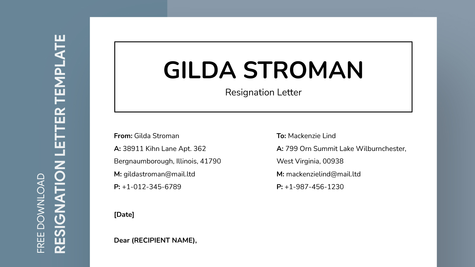 Short Resignation Letter Free Google Docs Template - gdoc.io