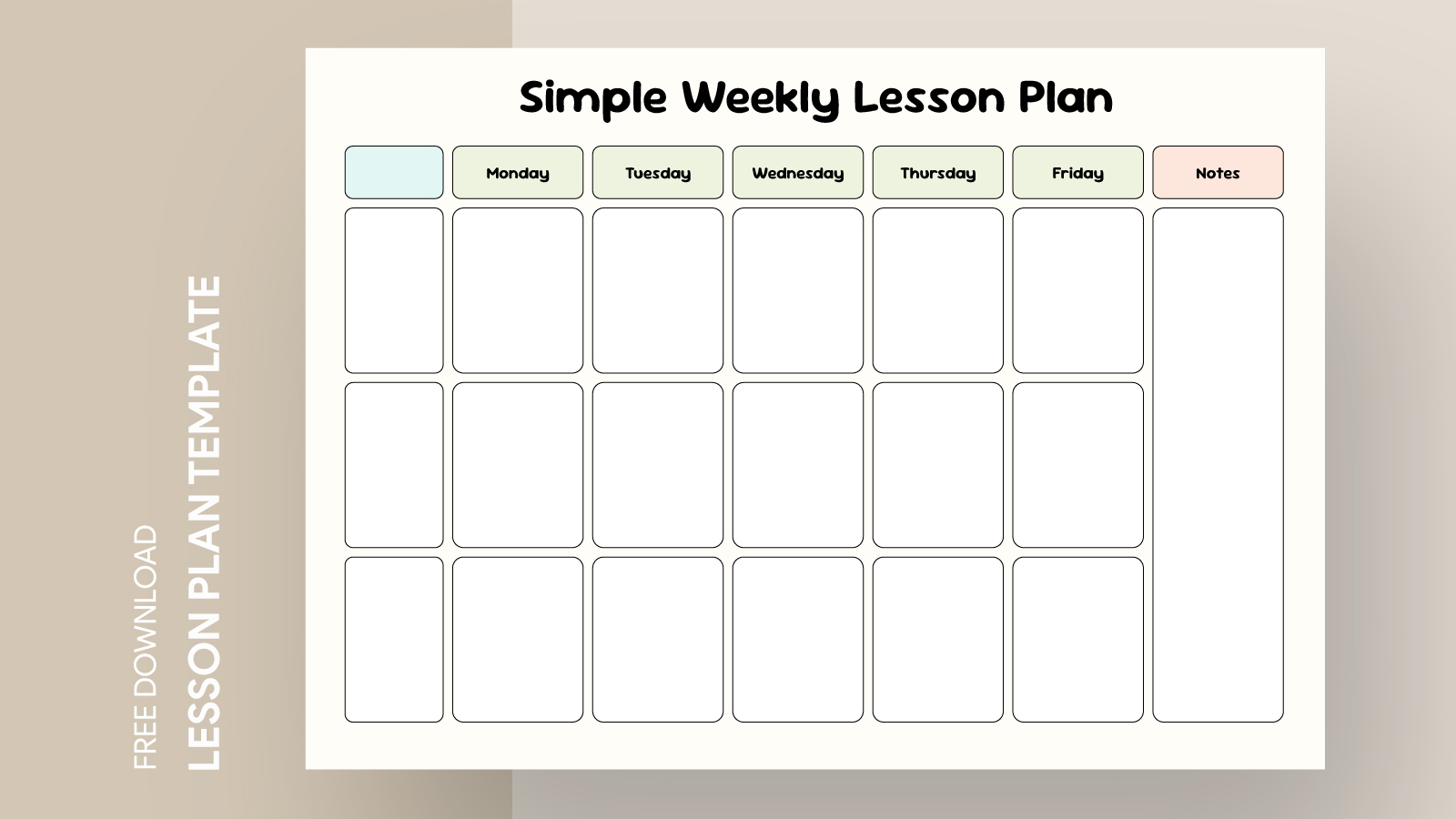 Simple Weekly Lesson Plan Free Google Docs Template - gdoc.io