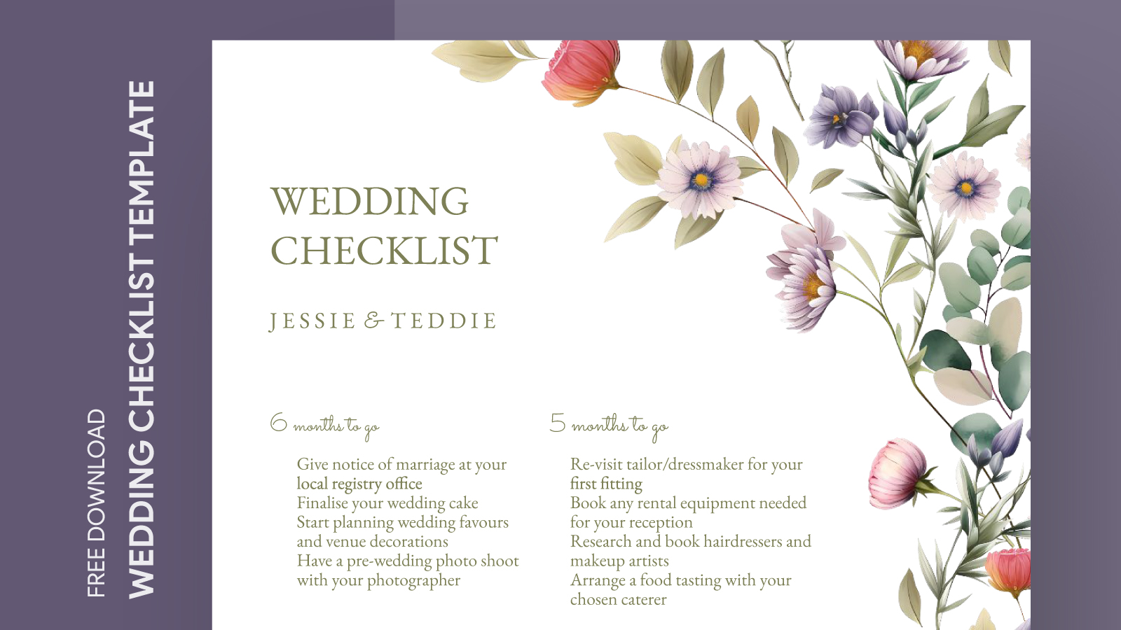Spring Wedding Checklist Free Google Docs Template - gdoc.io