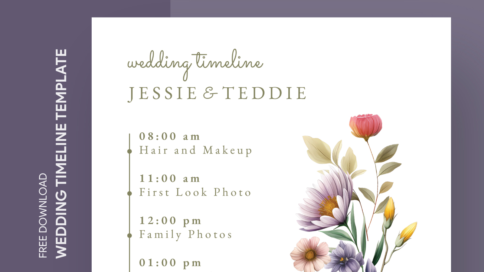 Spring Wedding Timeline Free Google Docs Template - gdoc.io