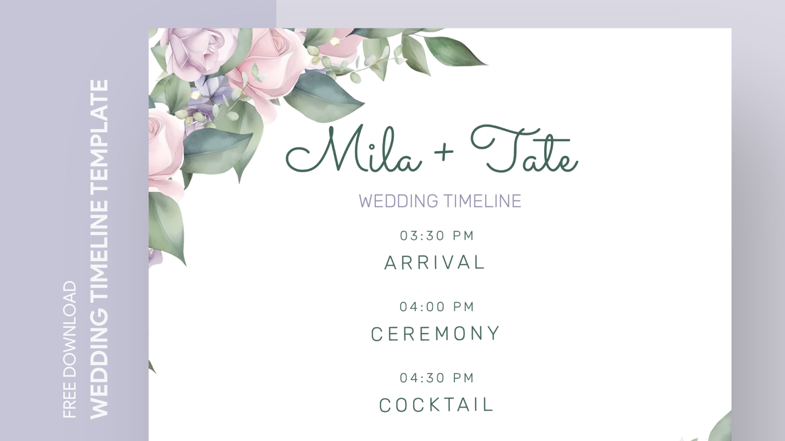 Summer Wedding Timeline Free Google Docs Template - gdoc.io